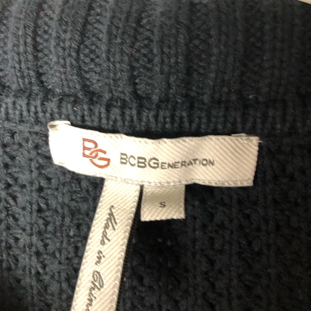 BCBGeneration Black Knit Sweater with Zipper Side Size Small - Picture 12 of 14